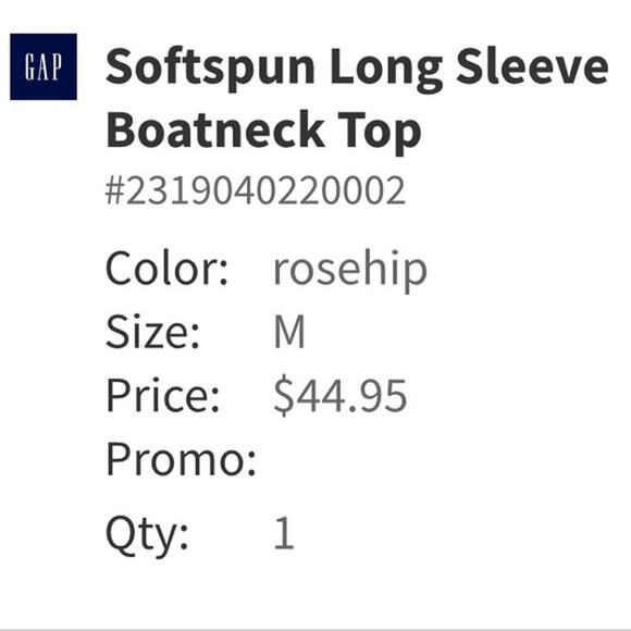 GAP Salmon-Colored Softspun Knit Long-Sleeve Boatneck Top Size Large - Picture 2 of 2